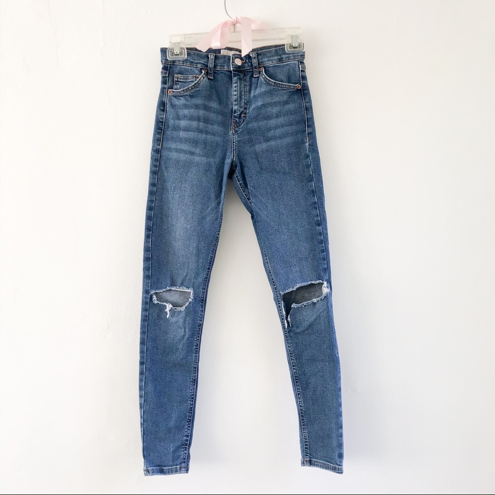 Topshop Moto Jamie High Waisted Ripped Jeans